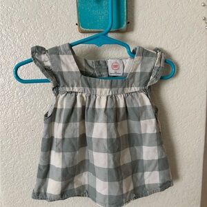Wonder Nation Gray and White Plaid Baby Top